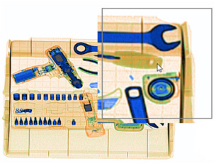 安检机图像局部放大